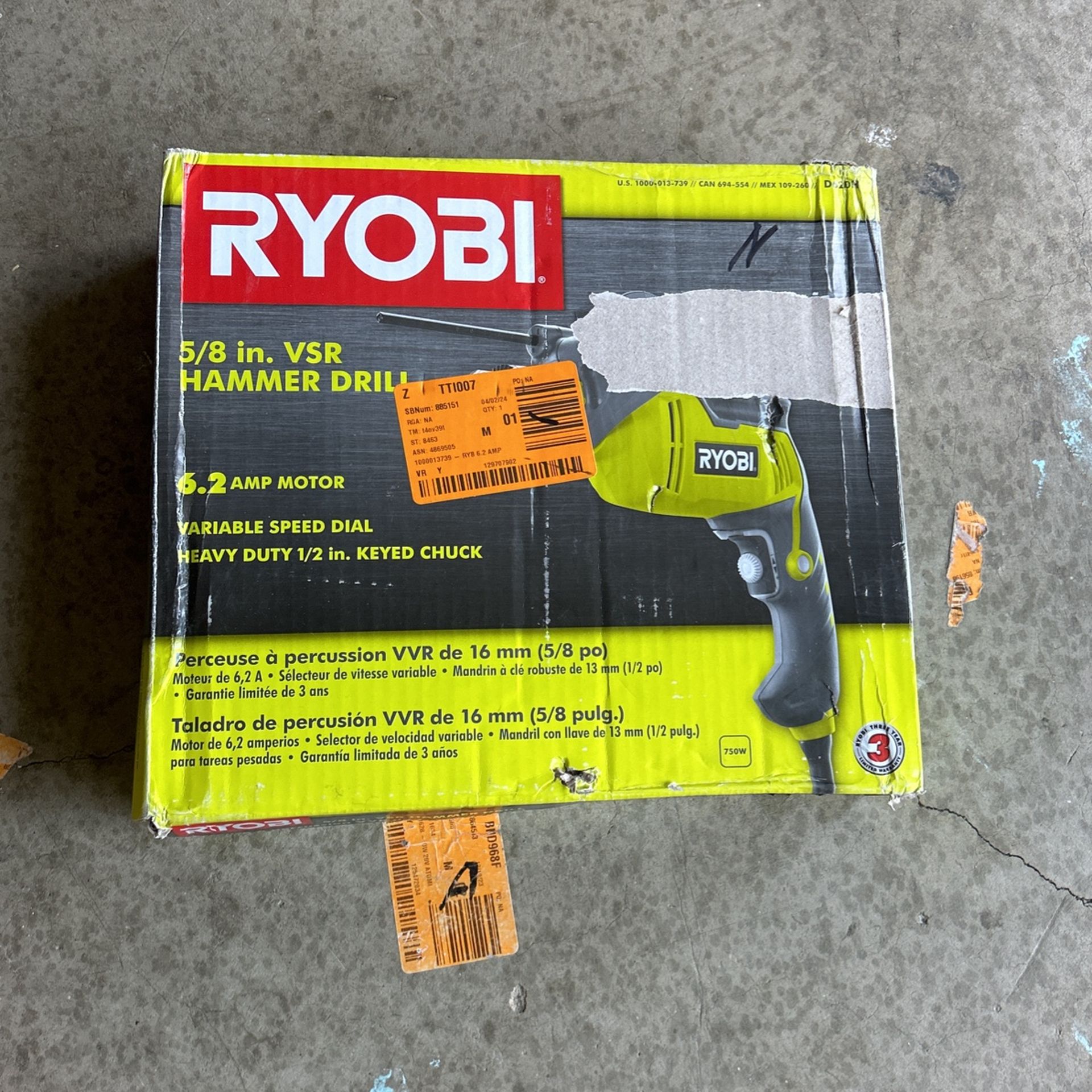 Ryobi 5/8in VSR Hammer Drill