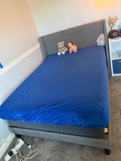 Full size bed frame and mattress