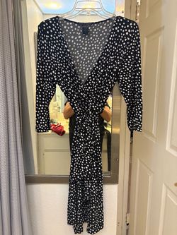 Polka Dot Wrap Midi Dress