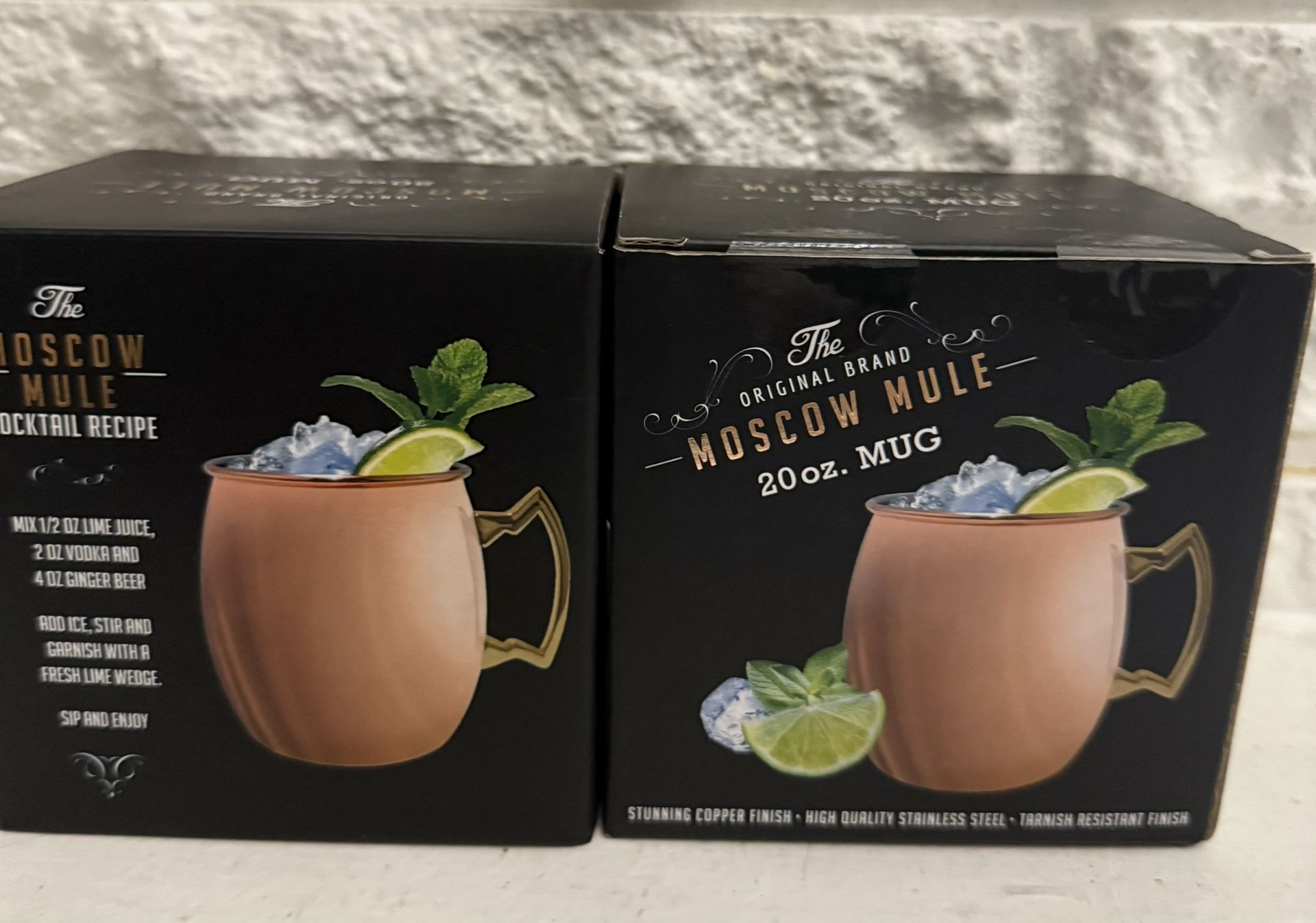2 New Moscow Mule Mug Hammered Finish Cup 20 oz Easy Grip Handle Goblets $20