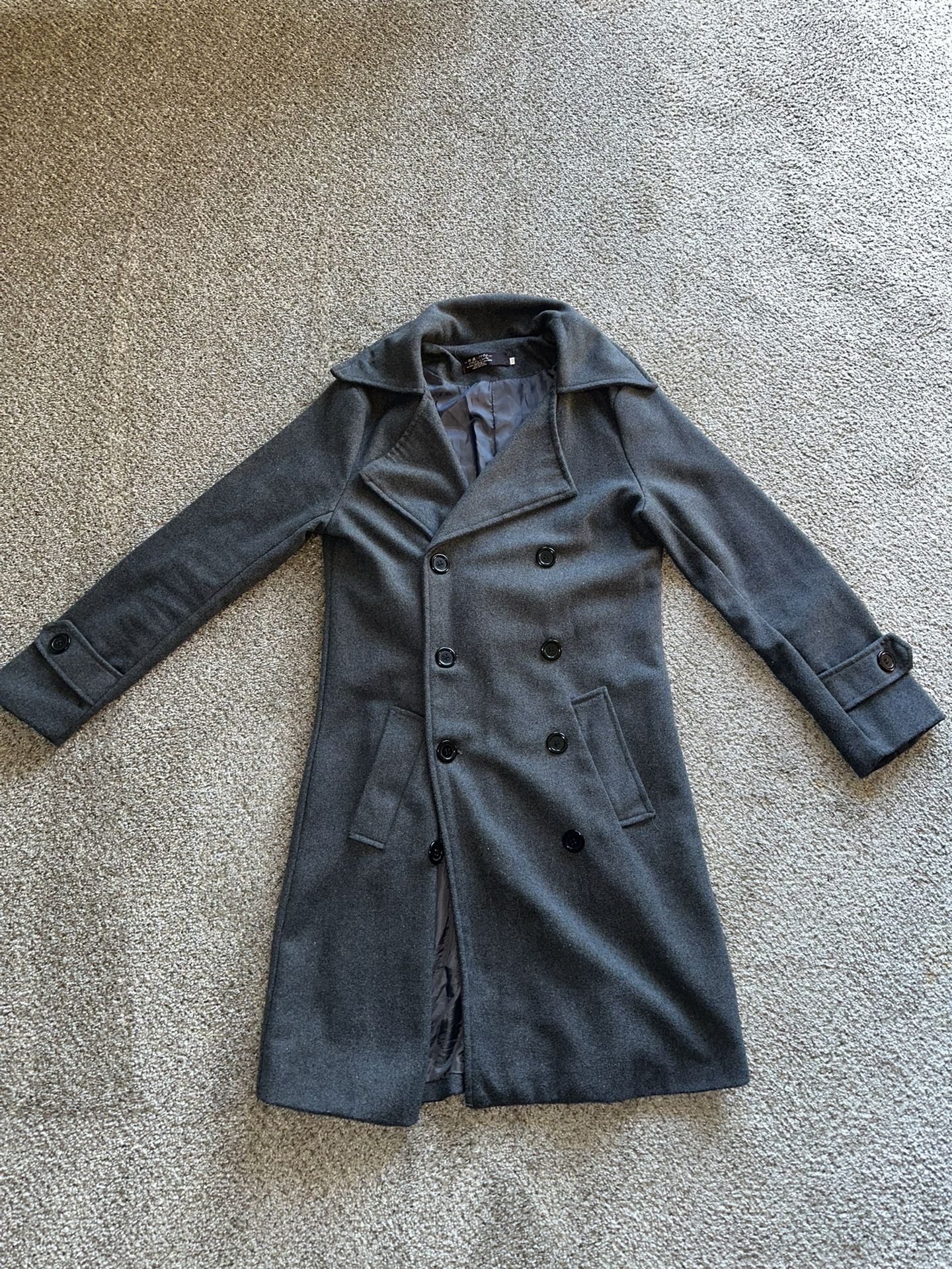 Men’s Gray Long Trench Coat