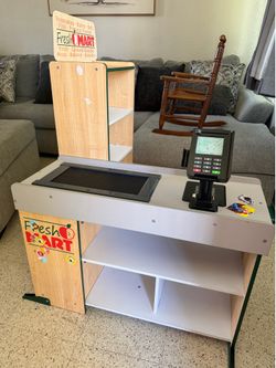 Play register with functioning scanner and cash register