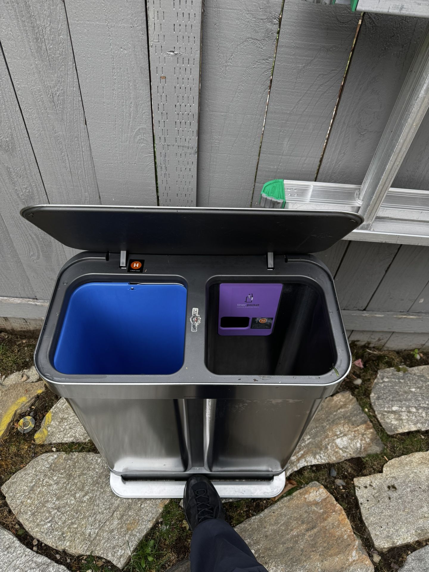 Free Stainless Steel Trashcan Recycle Bin Garbage Can