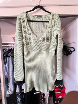 Zara Mint Green Knit Mini Dress - Women’s Medium