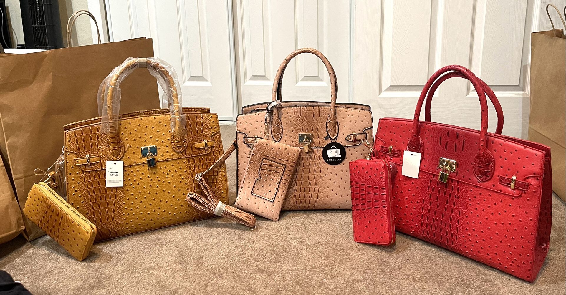 Leather Bag And Wallet Set