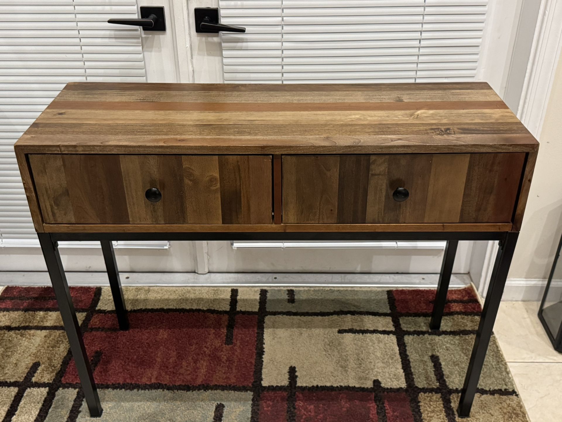 Hernwood Wood Console Table with 2 Drawers 
