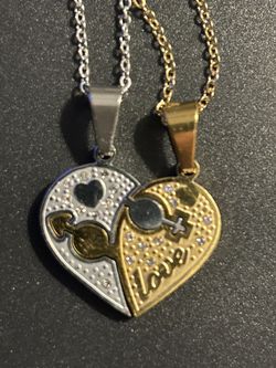 Puzzle Piece Heart Necklaces (2)