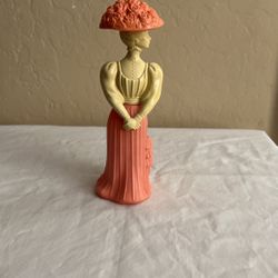 Vintage Avon VICTORIAN LADY PINK DRESS BONNET UMBRELLA Perfume BOTTLE Decanter