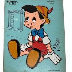 Vintage Playskool Walt Disney 8-Pc. Wooden Puzzle Pinnocchio