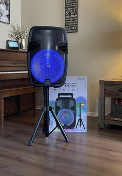 15” IQSound Bluetooth Rechargeable Speaker With Microphone and LED Lights Display . Brand NEW……..