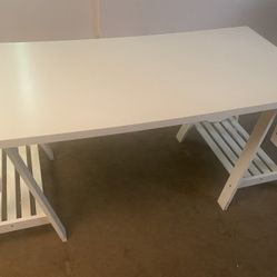 IKEA Modern Desk - Light Wood and White