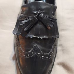 Johnston Murphy Men's Dress Shoes Loafers Black Leather Tassles 9.5 Us