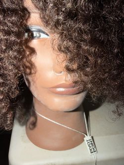 Pivot Point Mannequin Head with Curly Brown Hair