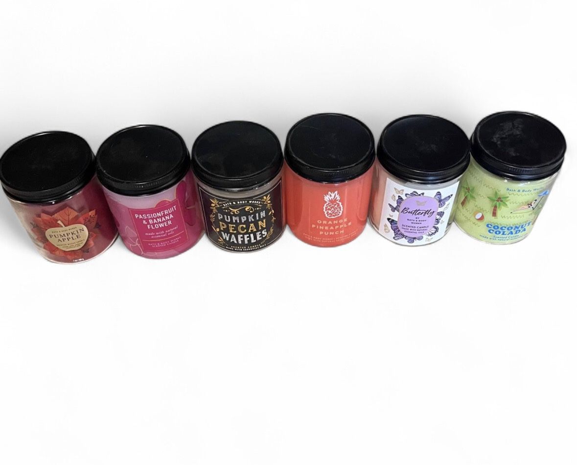 6 bath & body works candles
