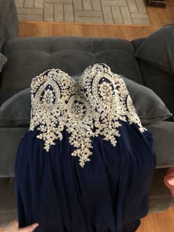 Beautiful navy blue and gold dress