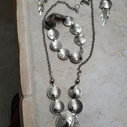 Silver alpahaca jewelry set