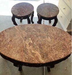 Victorian marble top living room tables