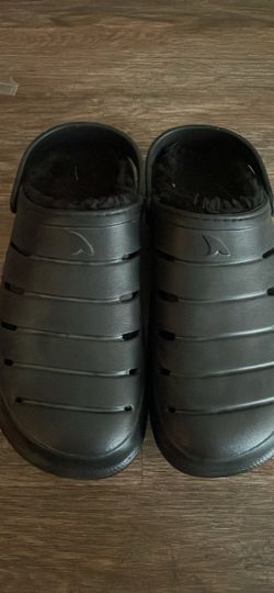 Black Lined Clog Slides