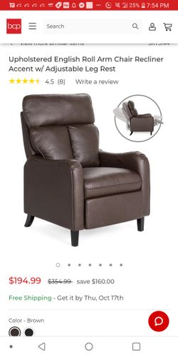 Brand New Leather Brown Recliner