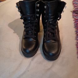 Women's Nobo Black Studded Moto Boots Size 9