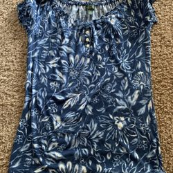Ladies Ralph Lauren SS Flowered Top, size XS