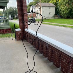 Vintage Ikea Female Figure Coat Rack Stand with Wood Head Rest Painted Black