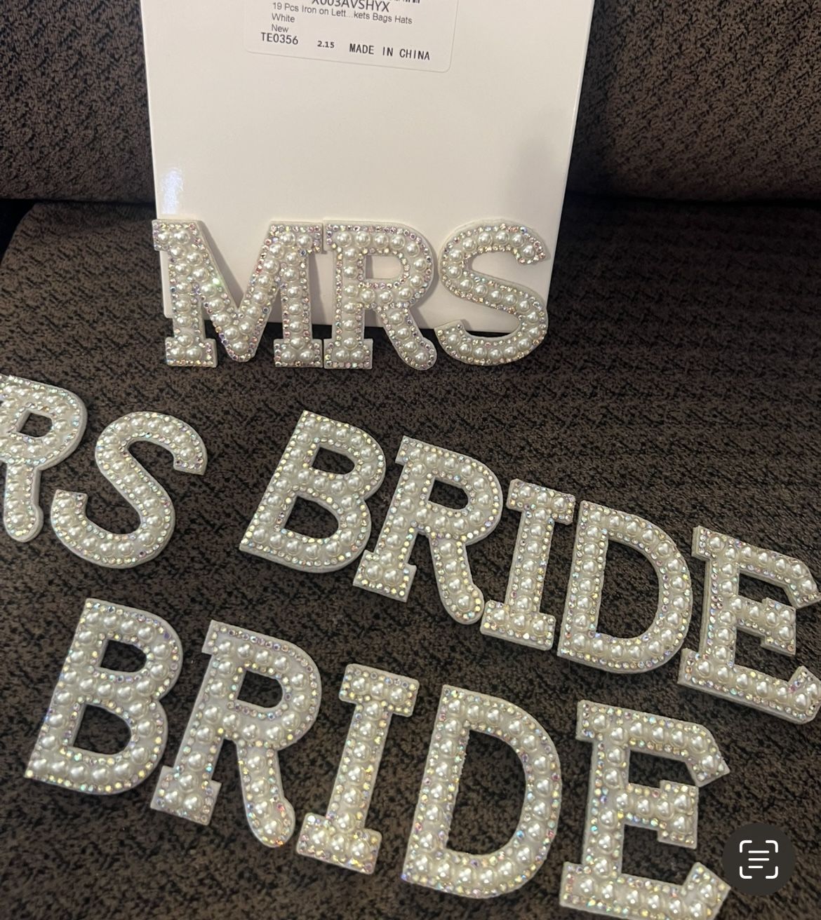 Rhinestone Sparkle Letters-For DIY “Mrs.” & “Bride” Gifts