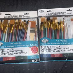 Lot Of 2 Royal langnickel 50 pcs all media brushes