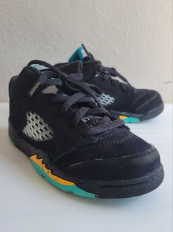 Jordan 5 Retro (TD) Black/Aquatone-Taxi Size 10c