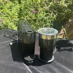 Nespresso Essenza Mini + Aeroccino XL Black w/ Boxes - LIKE NEW