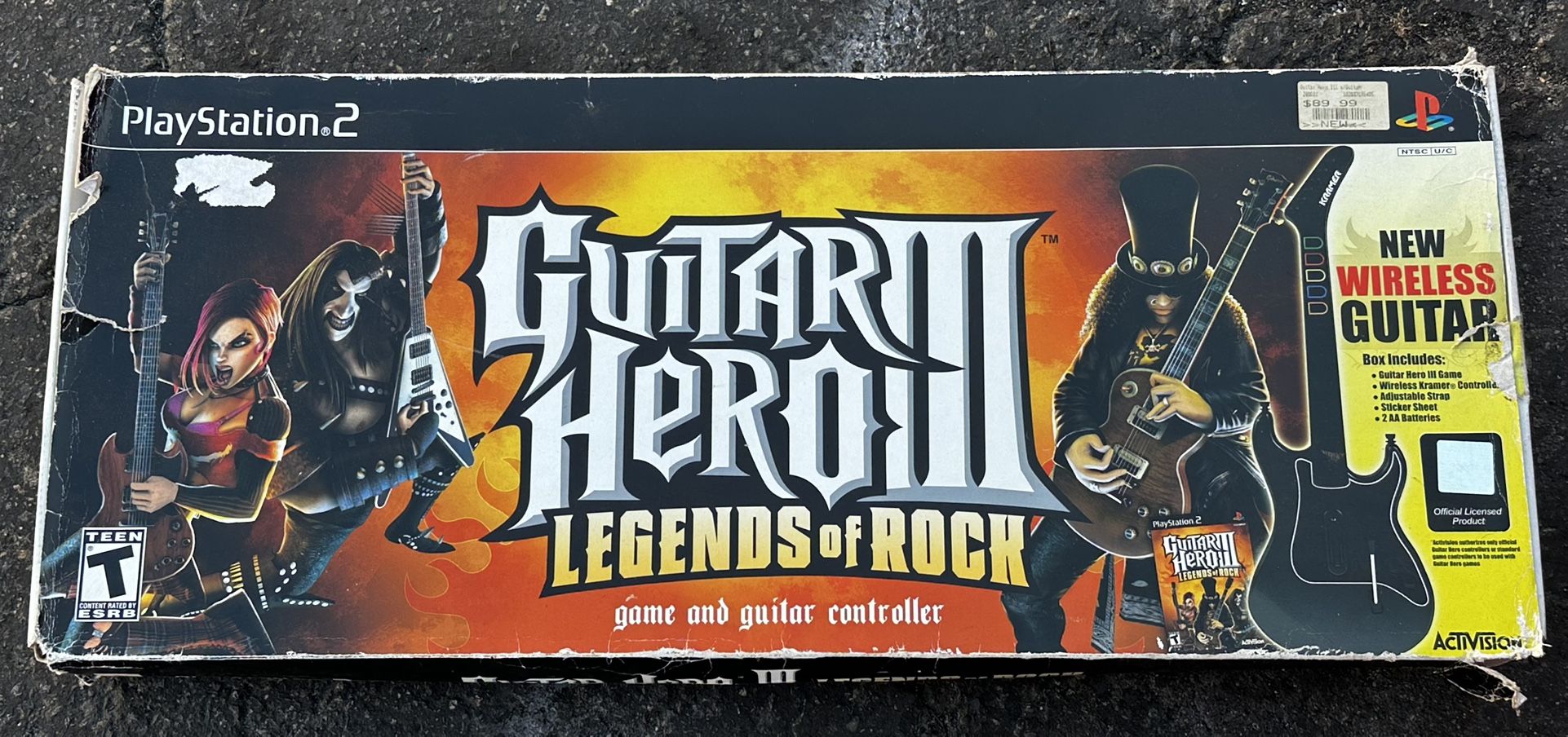Guitar Hero III Legends of Rock Wireless Bundle PlayStation PS2 w Box No Dongle