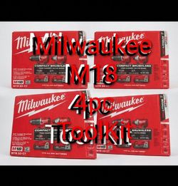 Milwaukee M18 red compact brushless two tool combo kit