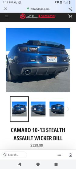 Camaro spoiler w/wickerbill