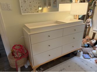 West Elm: Modern 6-Drawer Wide Dresser with Removable Topper (54") baby changing table