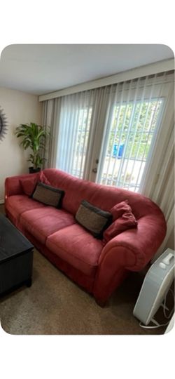 Red Microfiber Couch