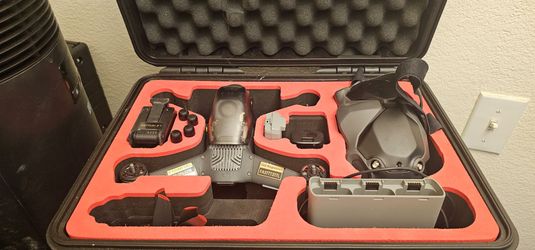 DJI FPV drone with goggles.