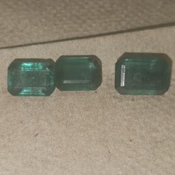 Three Emerald Natural No Lab Crap. 11.2ct Total Weight 