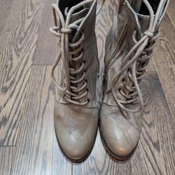 Light Brown Heeled Boot - Size 8.5