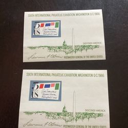 1966 Sixth International Philatelic Exhibition Souvenir Sheets   2 count Lot