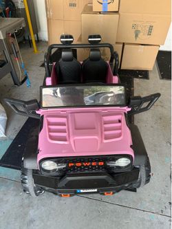 Kids Pink Power Riding Jeep