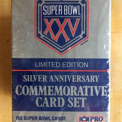 Super Bowl XXV Silver Anniversary Commemorative 160 Card Set (NEW)