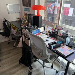 Double Desk + 2 Chairs