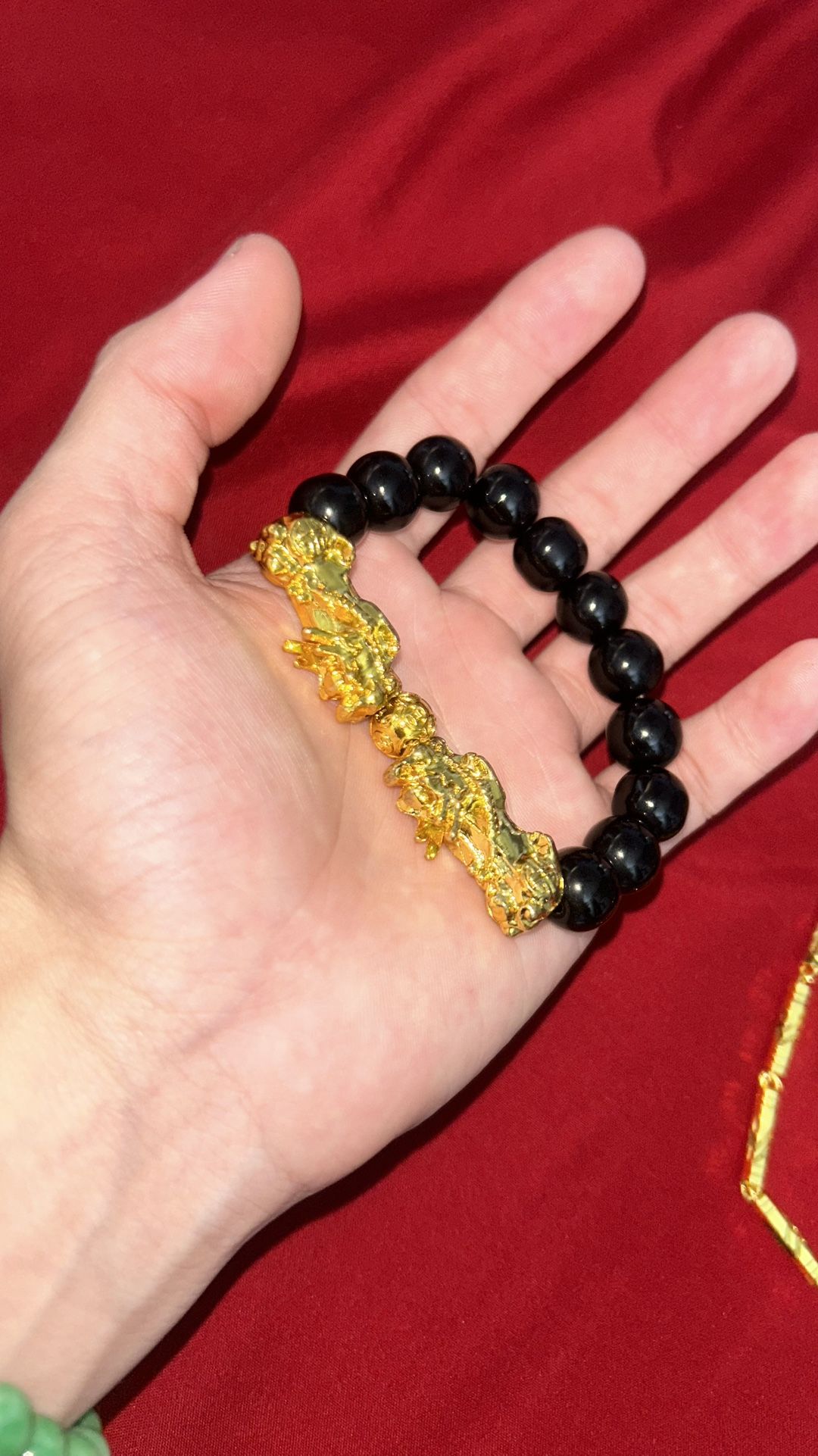 24k Gold Filled Black Dragon Bracelet