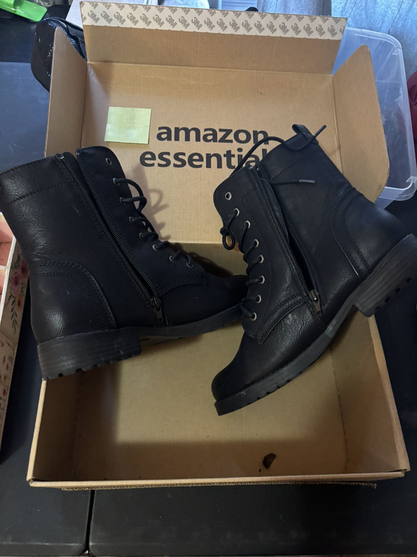 Black Leather Boots ( New)