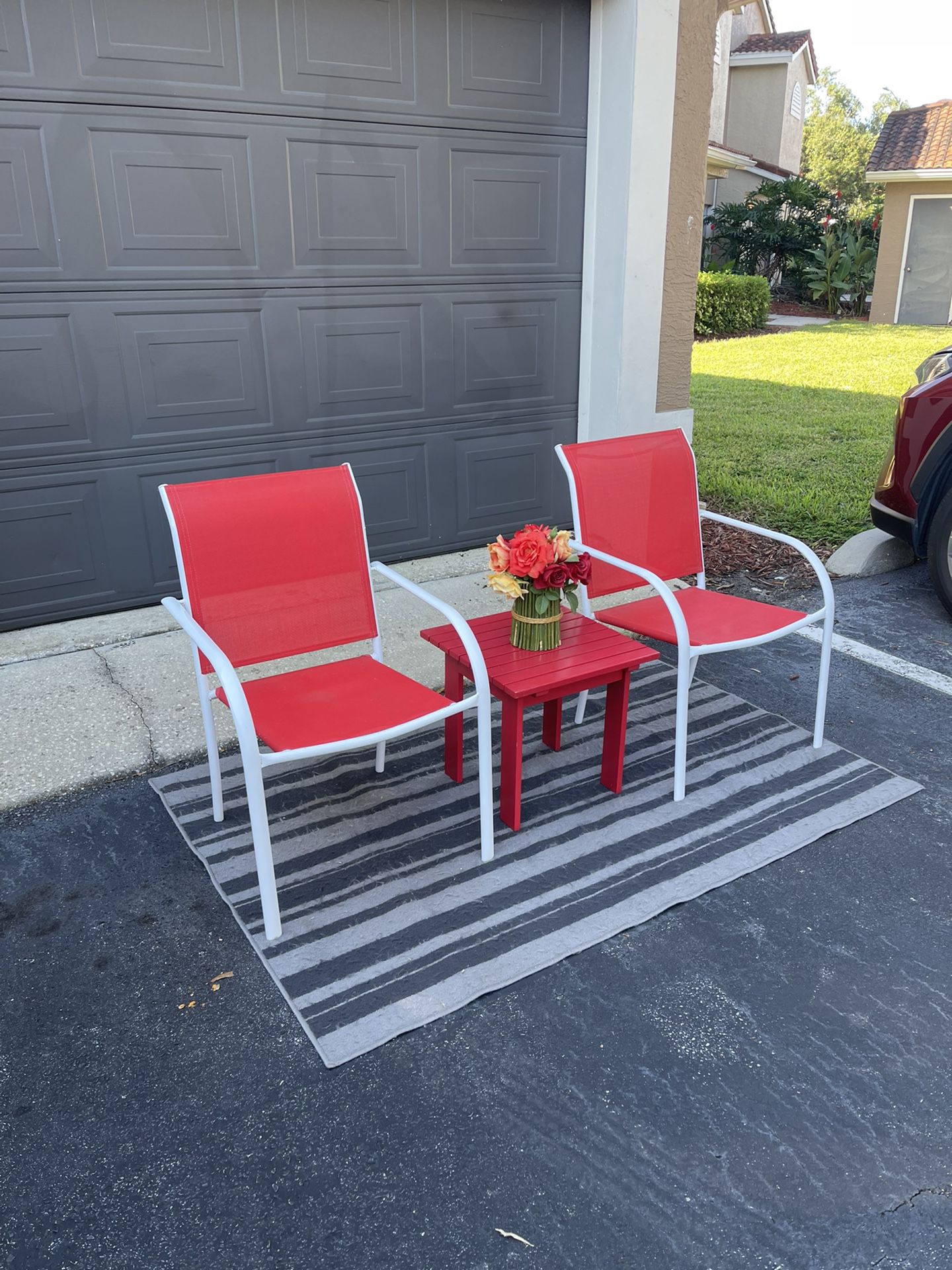 2 Patio Chairs & Table - $49 For Three Of Them - Delivery Available 