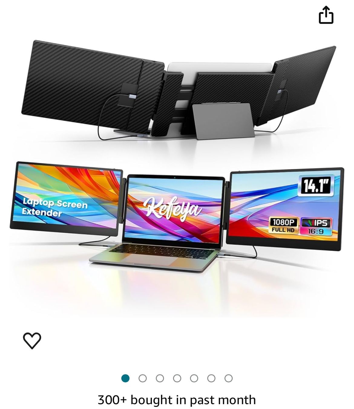 Laptop Screen Extender 14.1" Triple Portable Monitor