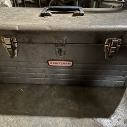 Vintage Craftsman Tool Box W Lot Of Tools 