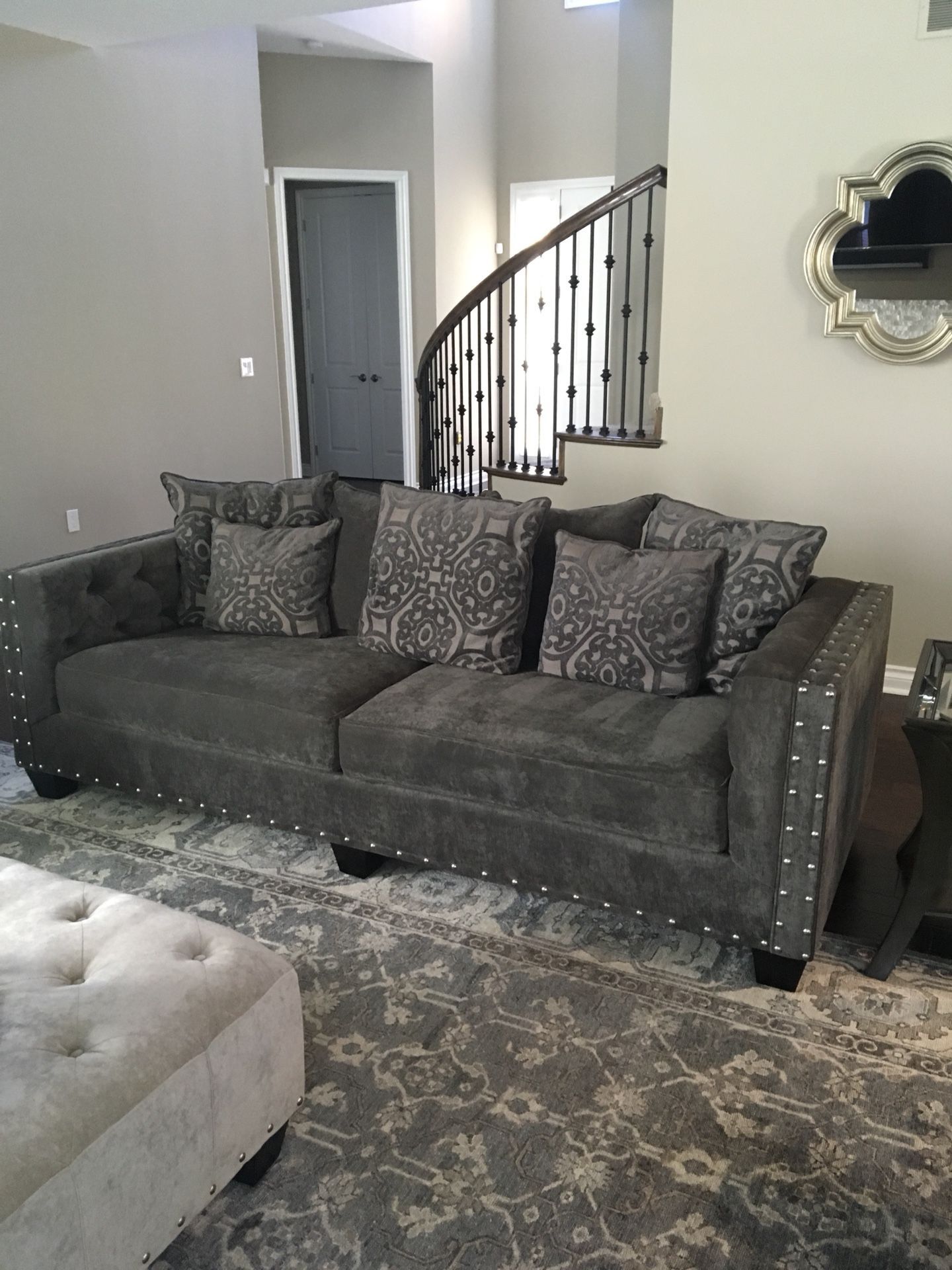 Cindy Crawford Home Sidney Road Gray Sofa
