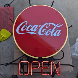 Working Coca-Cola open neon sign