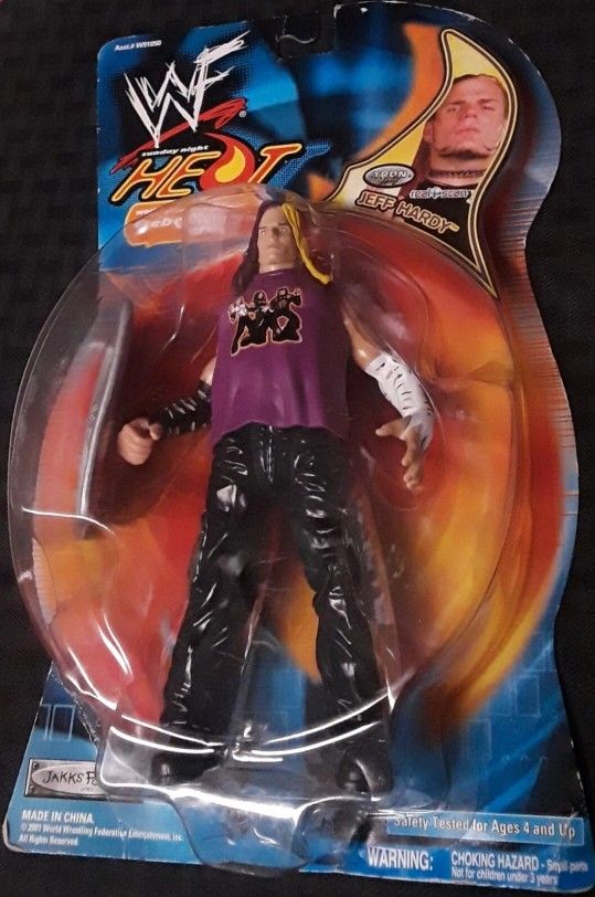 WWE Jeff Hardy Action Figure Jakks Pacific 2001 Titantron Live Sunday Night Heat RARE